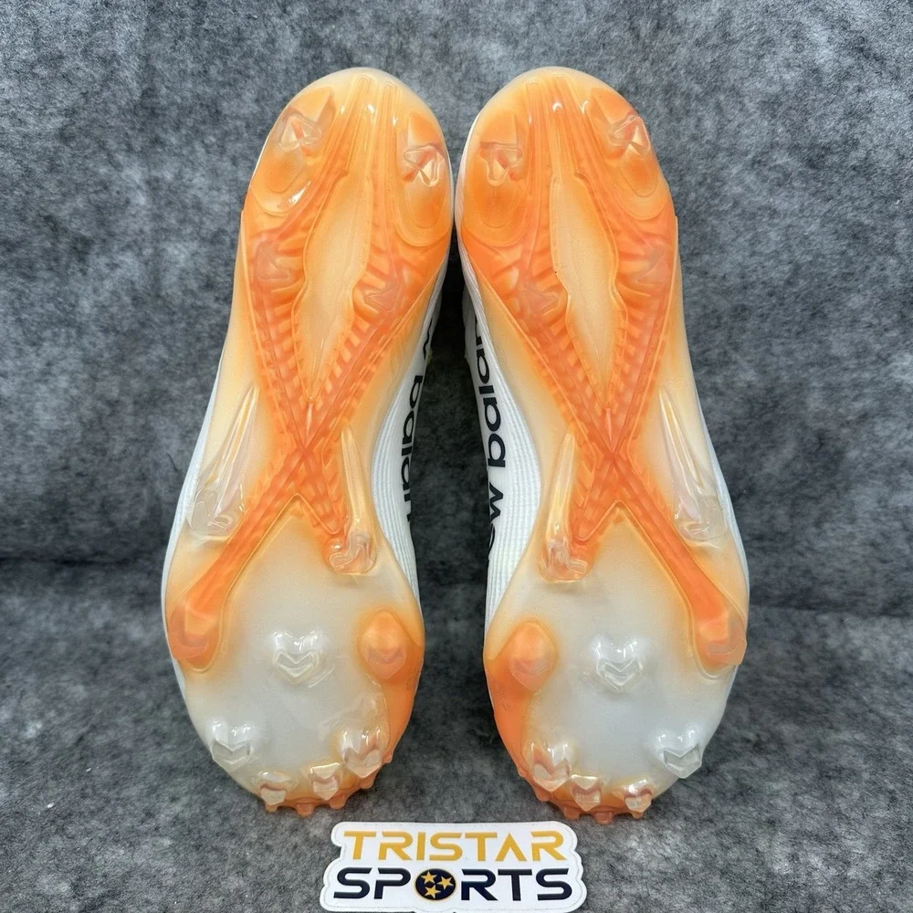 New Balance Burn X4 Low Lacrosse Cleats Mens Size 6 White Green Orange LAX